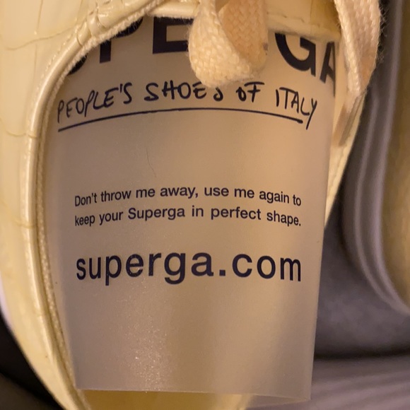Superga croc emboss sneaker yellow 6.5 7 7.5 8 NWT - Picture 12 of 16